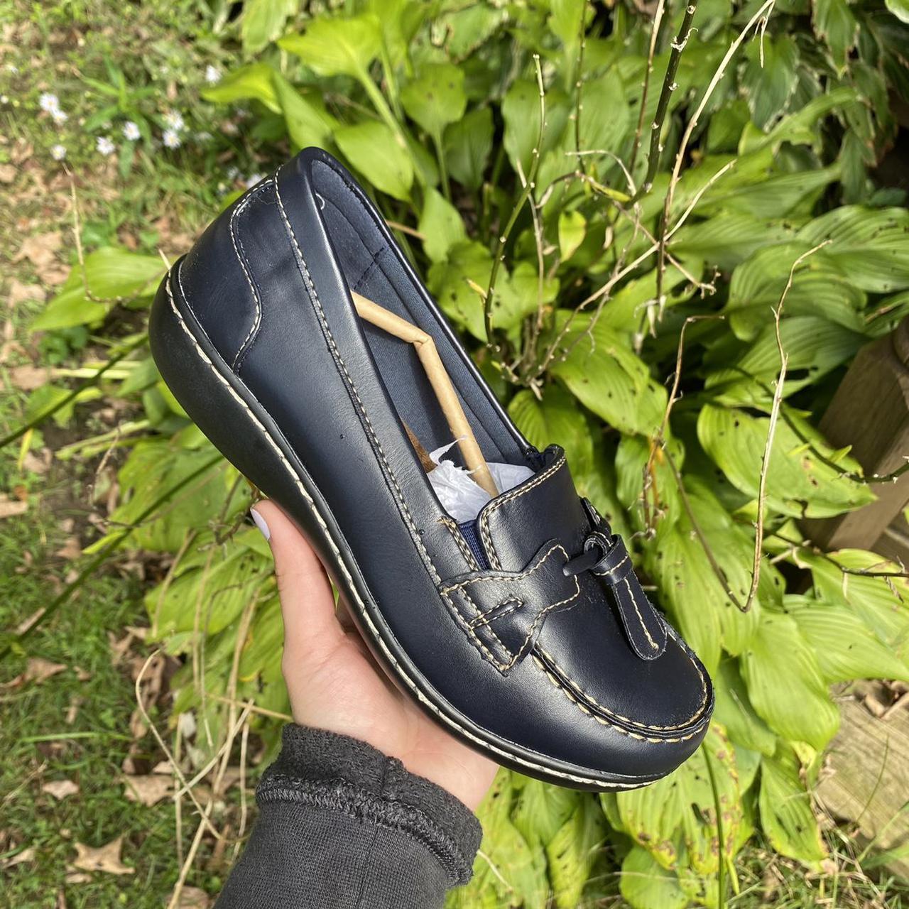 the sweetest navy blue loafers with the softest... - Depop