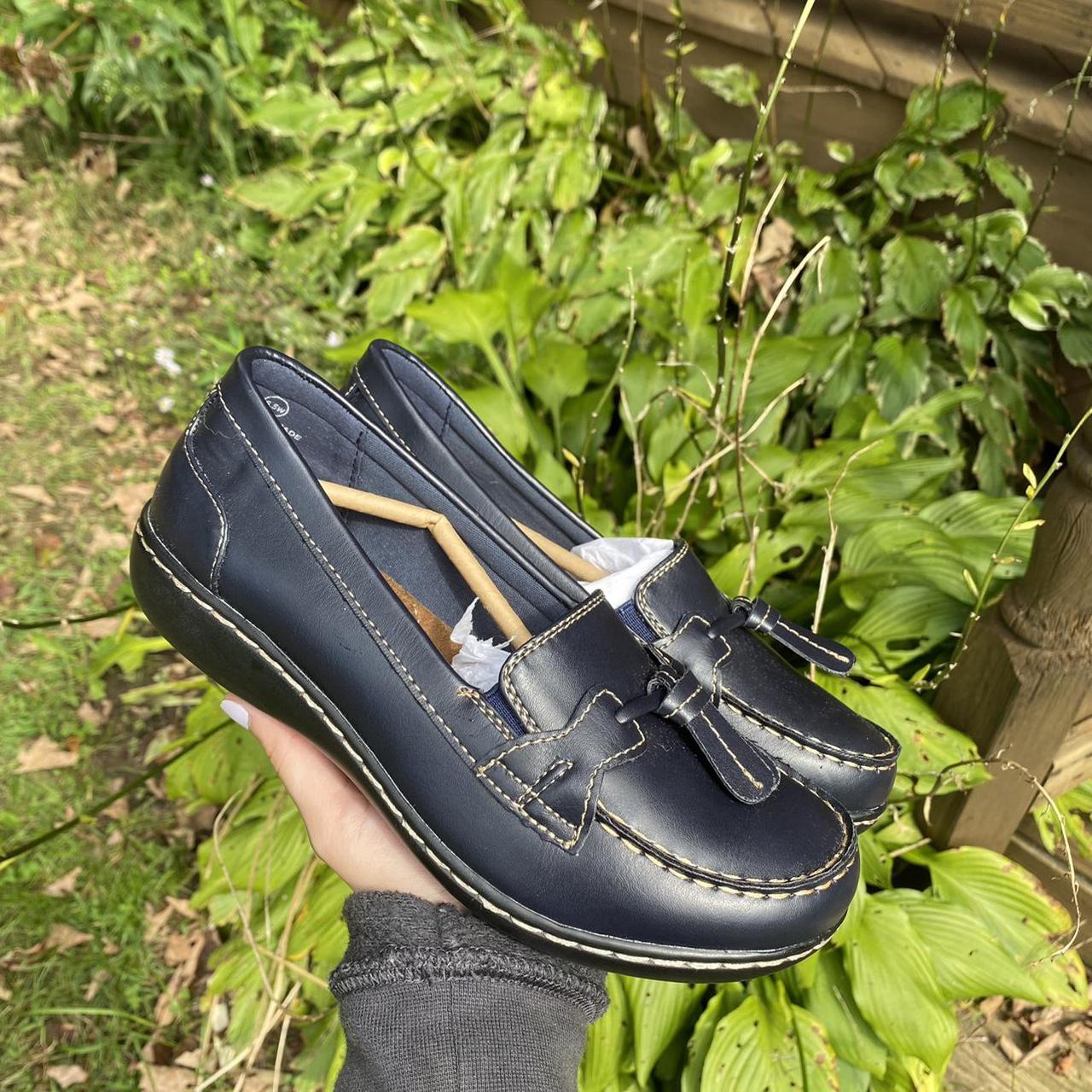 the sweetest navy blue loafers with the softest... - Depop