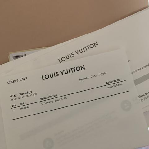 Louis Vuitton receipt for proof that it is real. - Depop