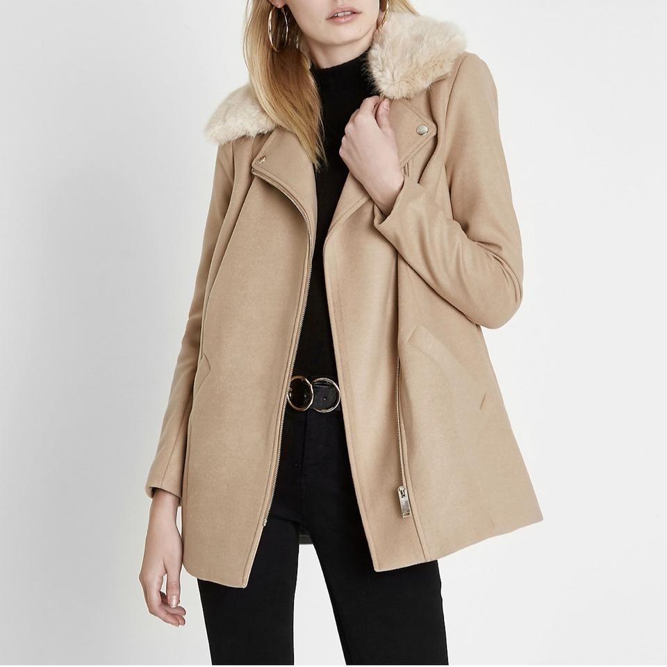 river island coat camel