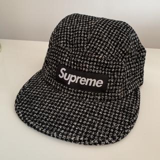 Supreme wool houndstooth camp cap in black white grey - Depop