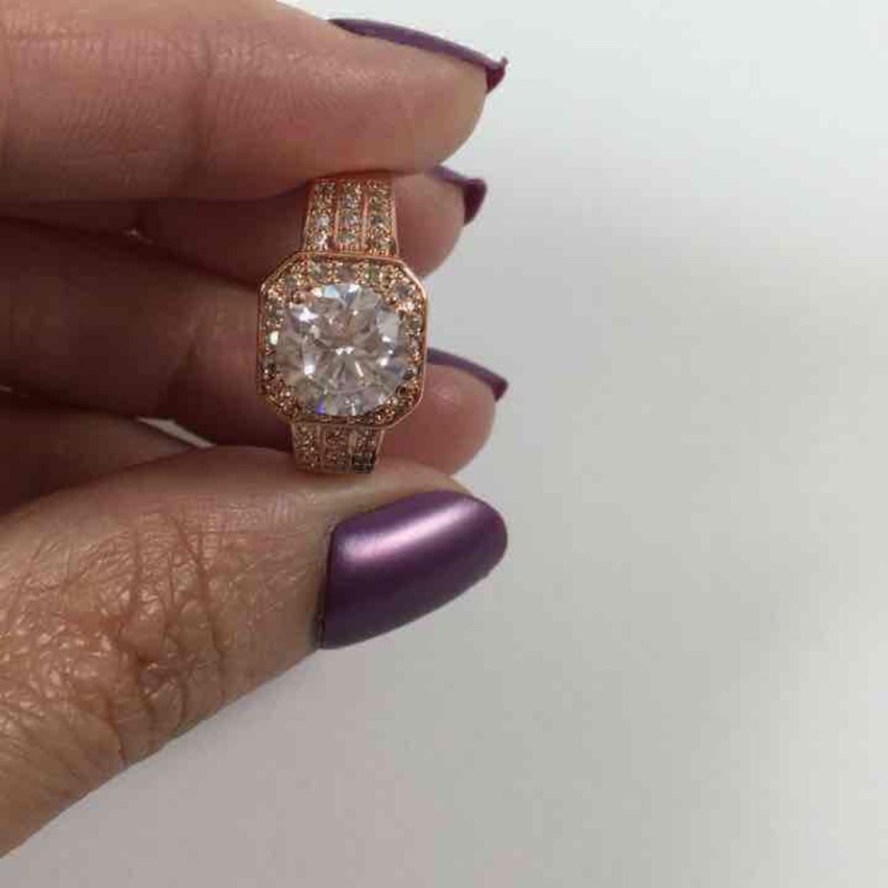 18K Rose Gold Plated Engagement Ring. 100 Brand... Depop