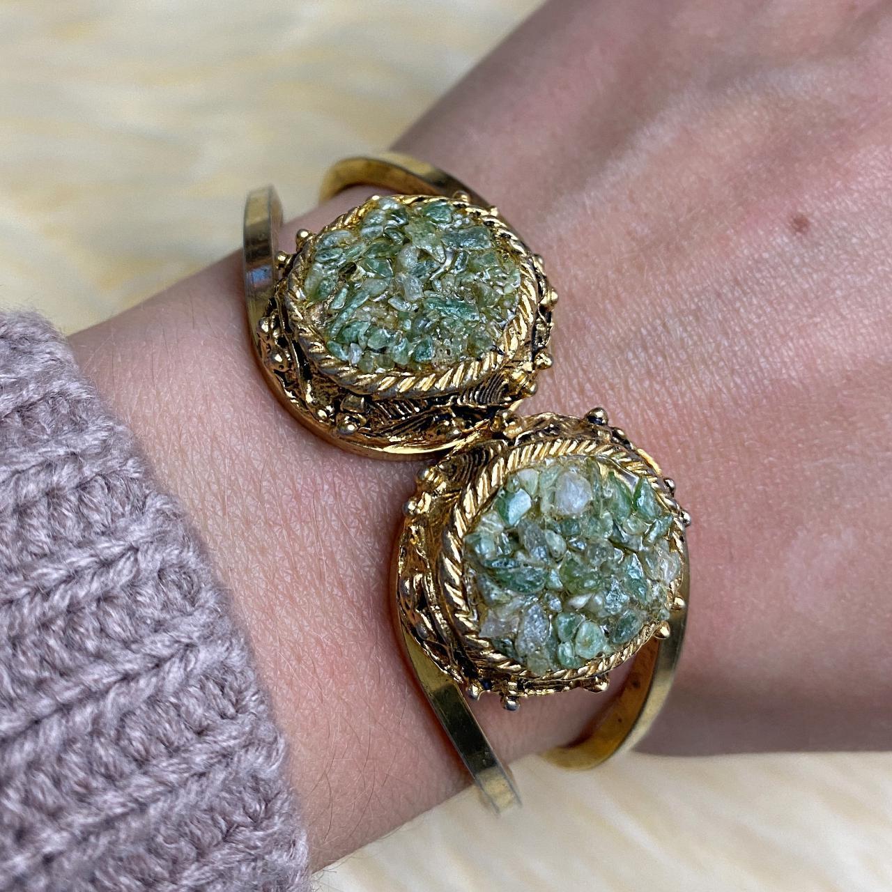 Product Image 4 - Vintage 70's jade gemstone bracelet