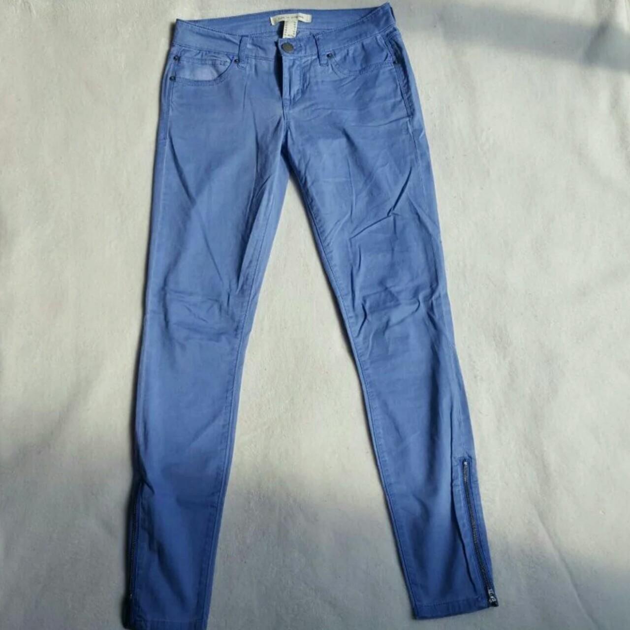 Sky blue skinny pants Size: 25 Details: knit... - Depop