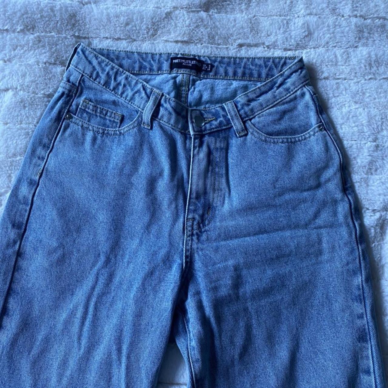 PLT split hem plain straight leg jeans size 6 petite... - Depop