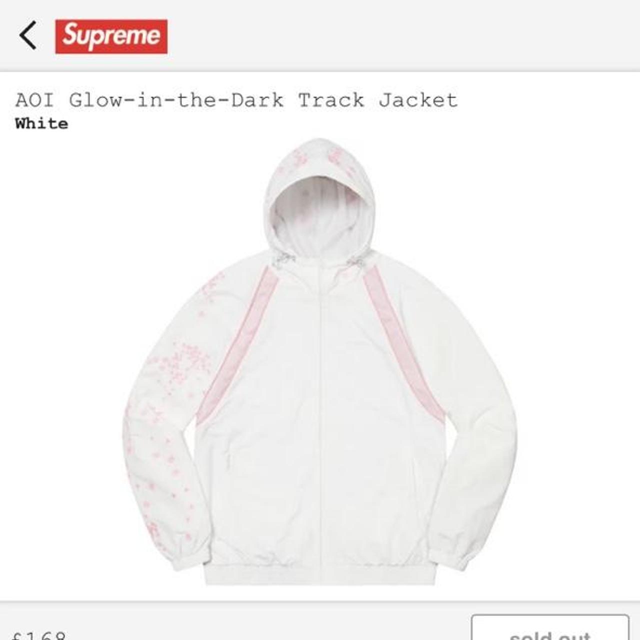 Supreme glow in the dark track jacket , White & pink...