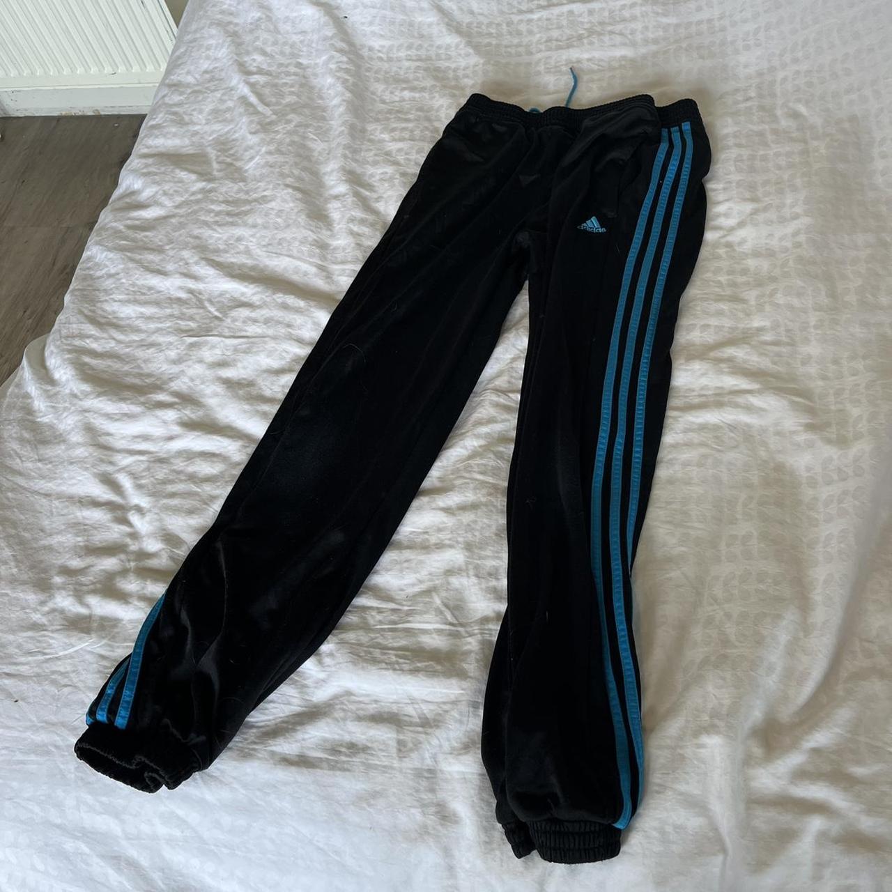 adidas tracksuit bottoms blue stripe