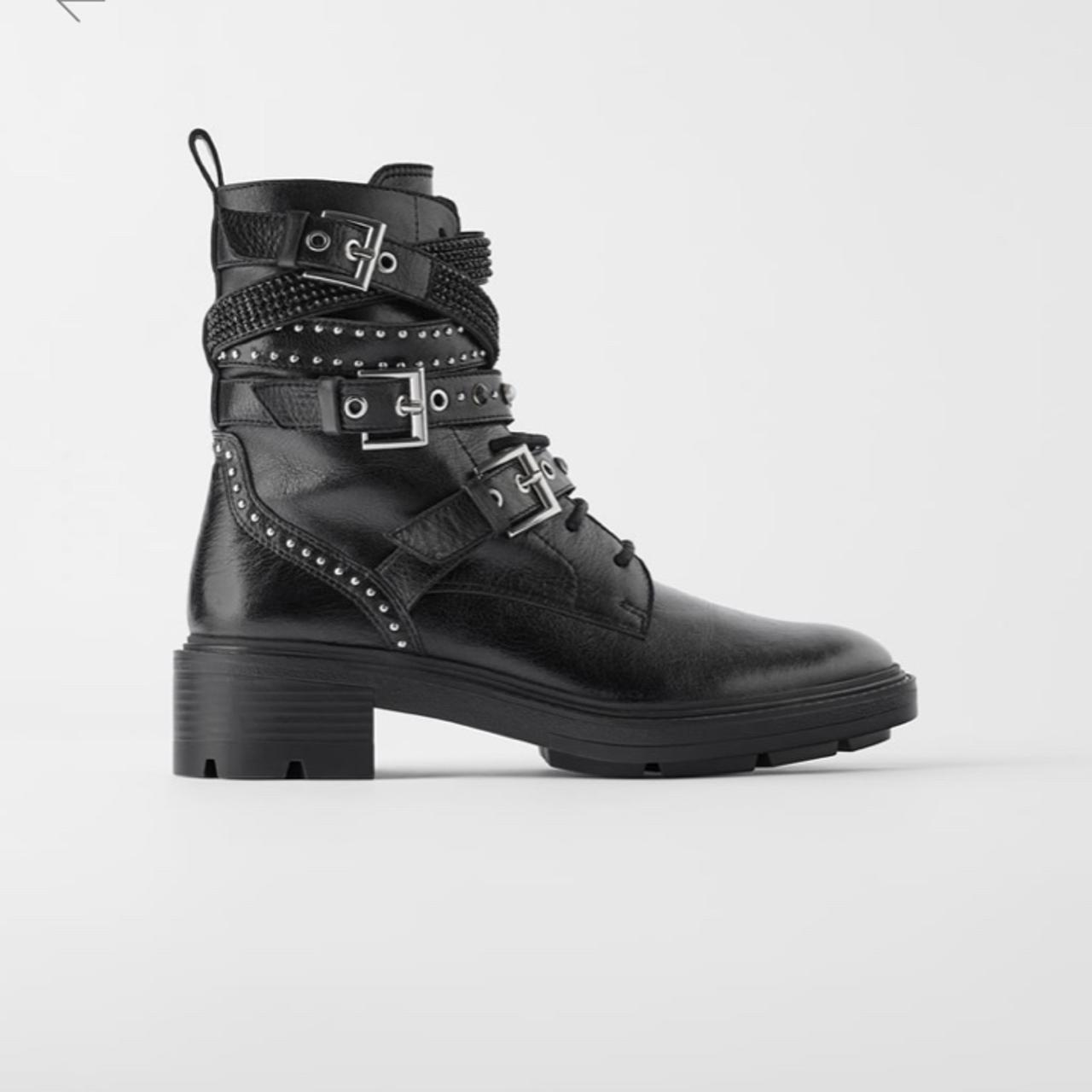Zara Women's Black Boots Depop