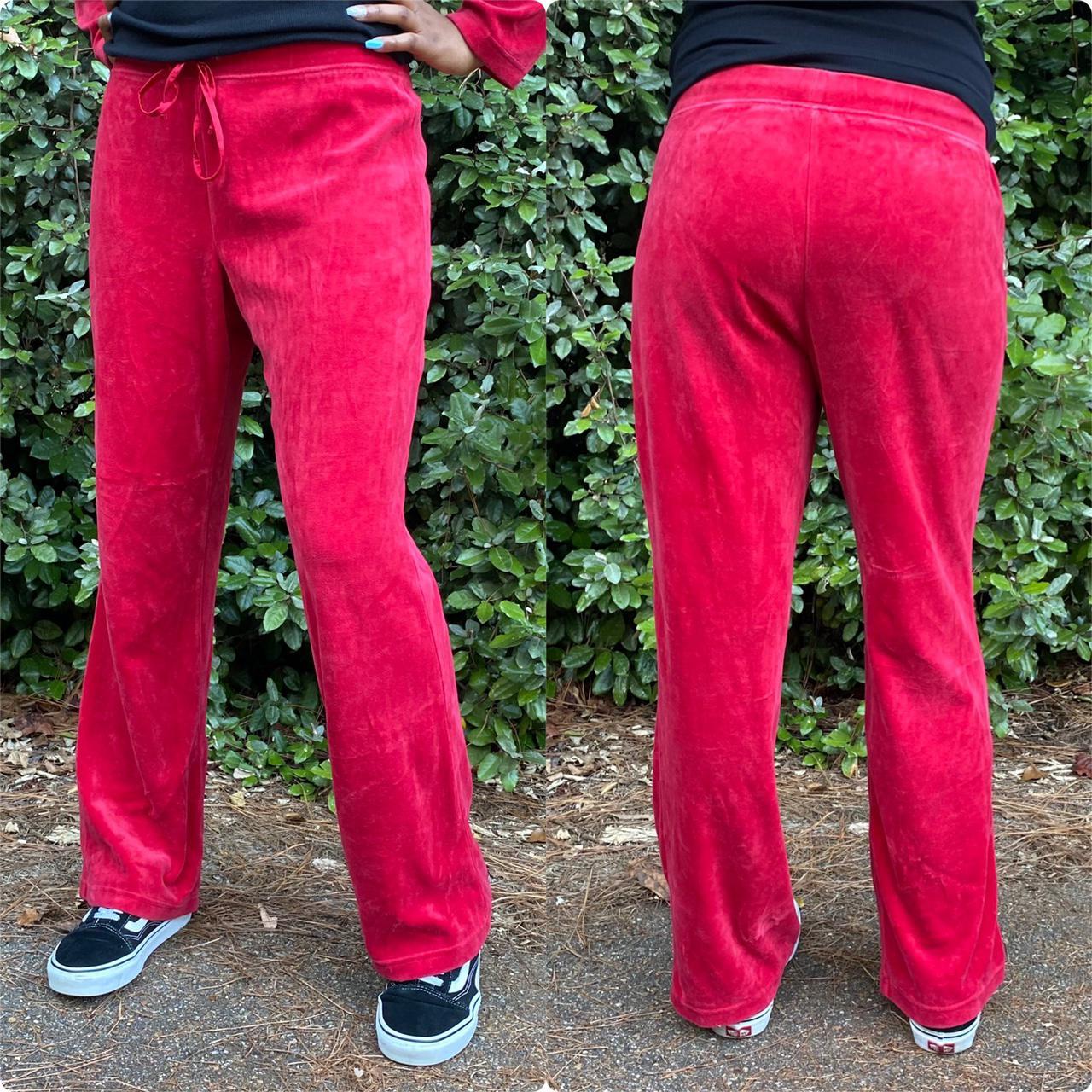 Y2k Red Velour Sweat Suit W Shearling Lined Depop 7201