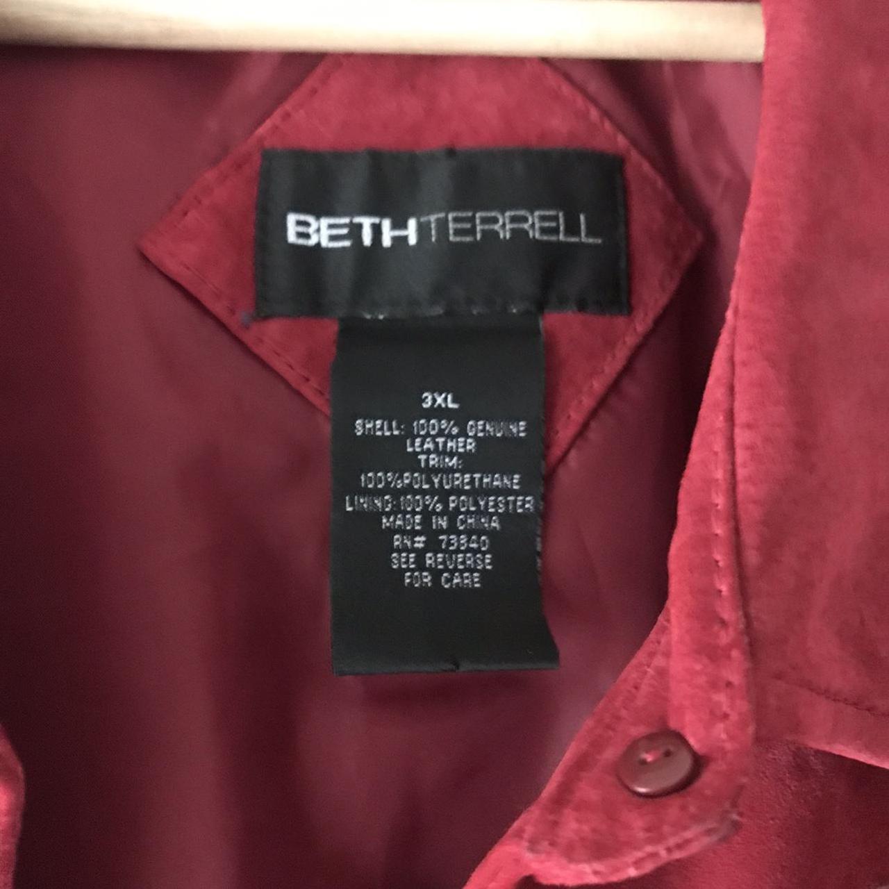 Vintage Beth Terrell red suede leather jacket Size... - Depop