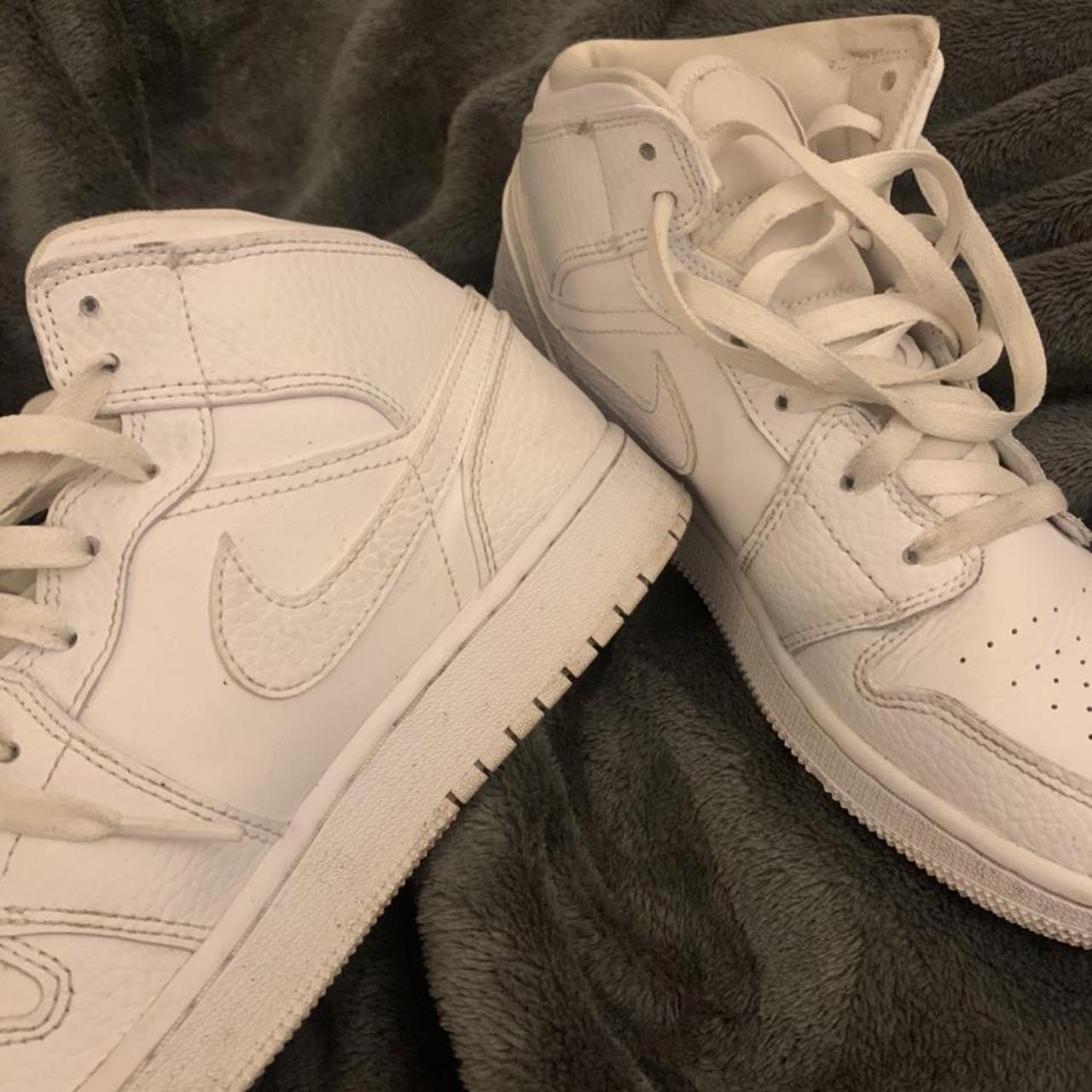 triple white jordans 1