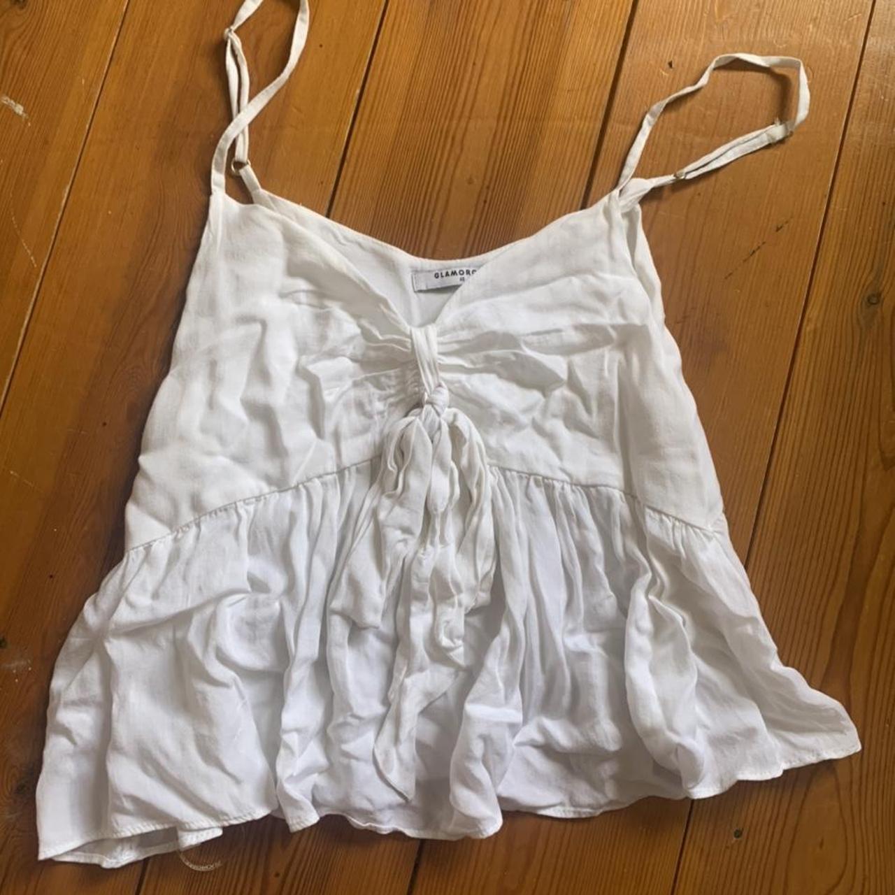 Super pretty floaty white top from Glamorous. barely... - Depop