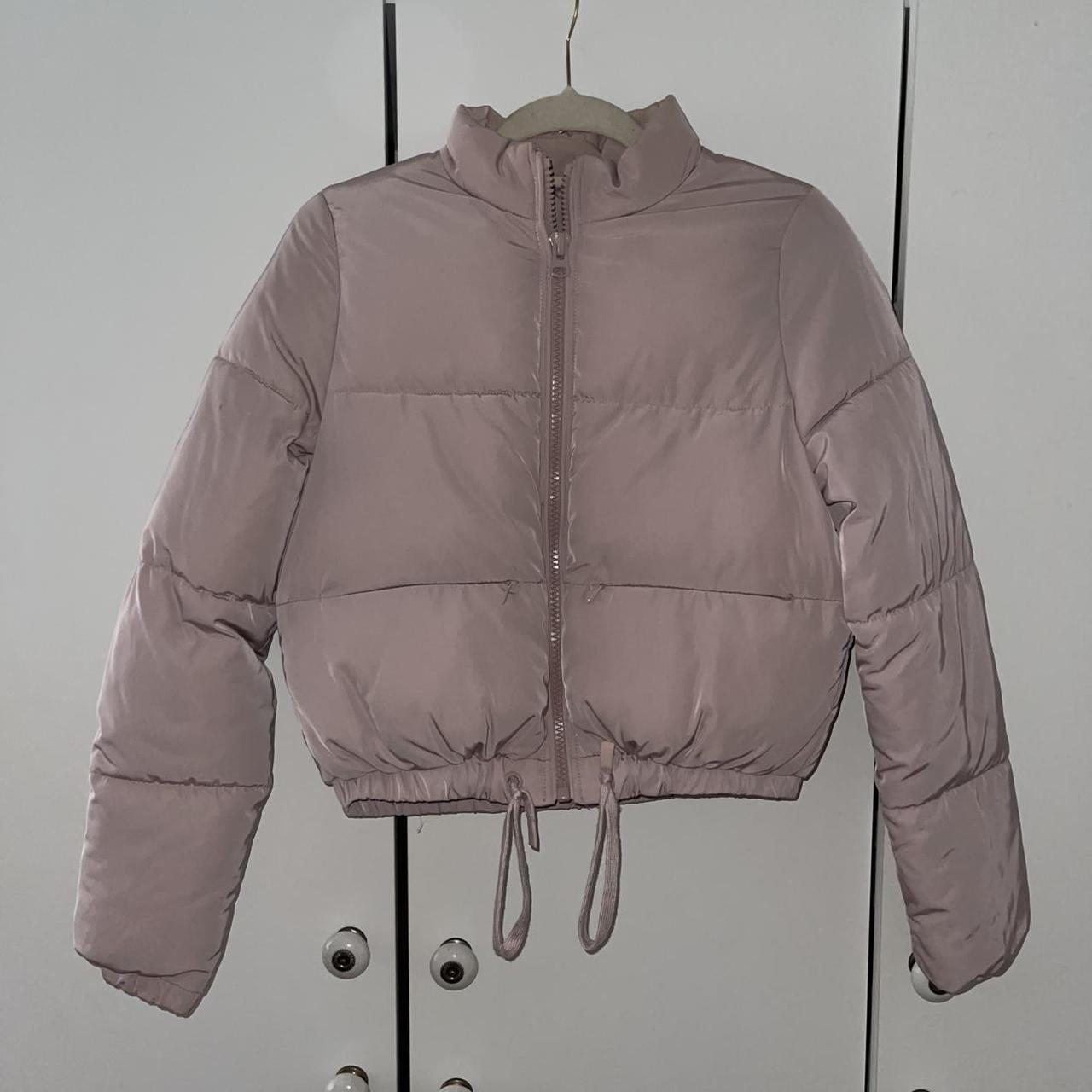 H&M cropped bomber puffer zip jacket size //