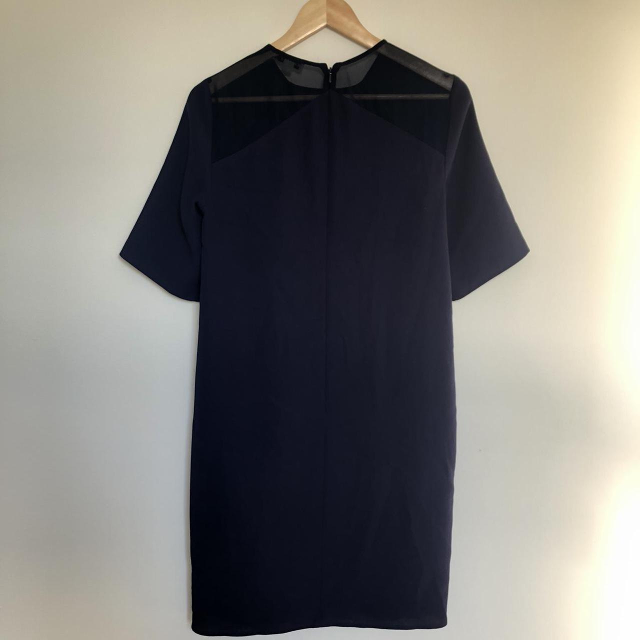 Whistles navy blue dress with mesh neckline. Size... Depop