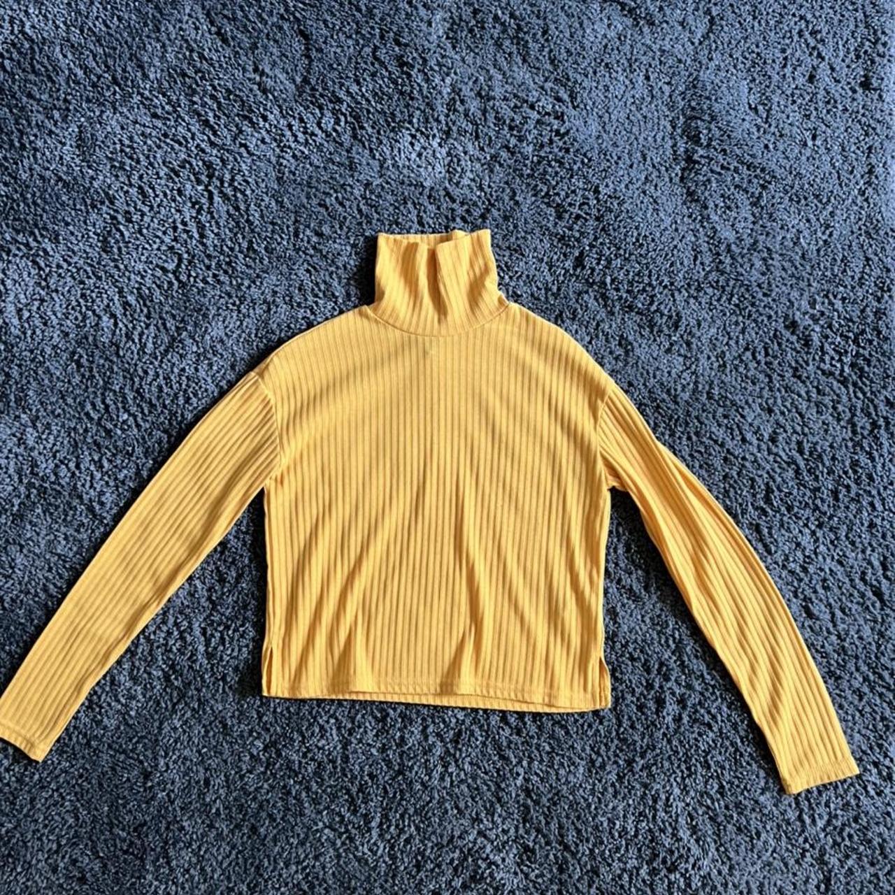 Yellow H&M high neck crop top. Size XS. H&M... Depop