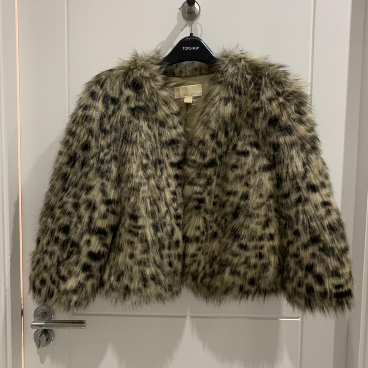 Michael kors leopard print on sale coat