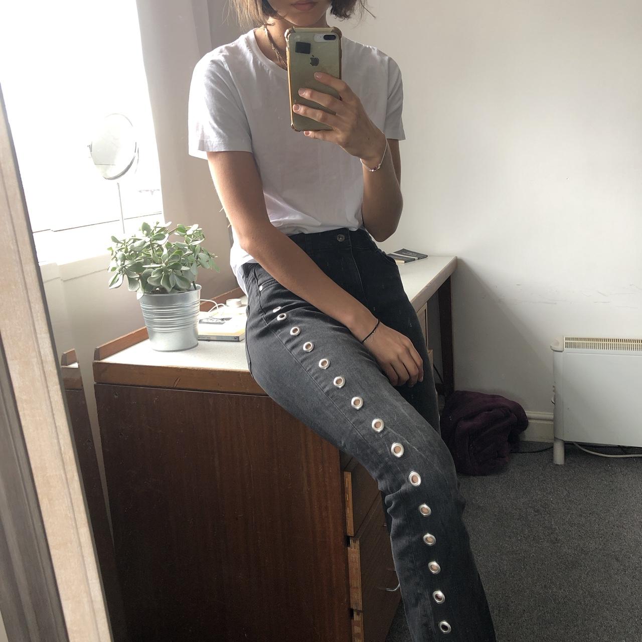 Unreal pimkie black jeans with studded holes Depop