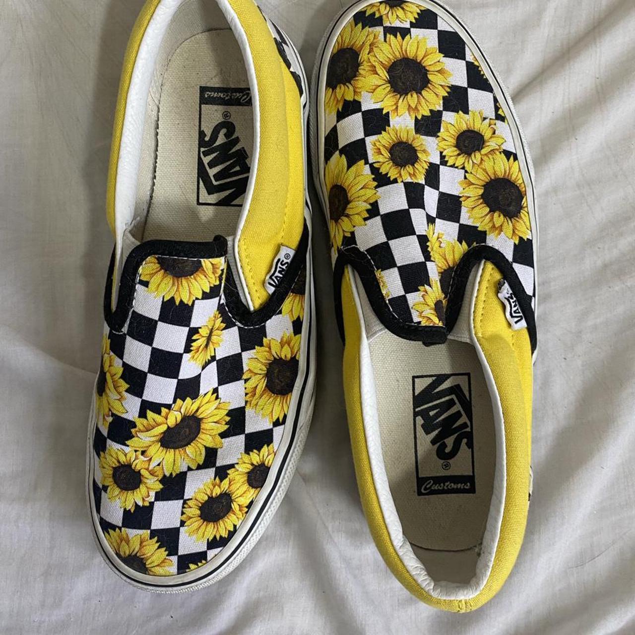 Vans checkered Sunflower Customs Available in all - Depop