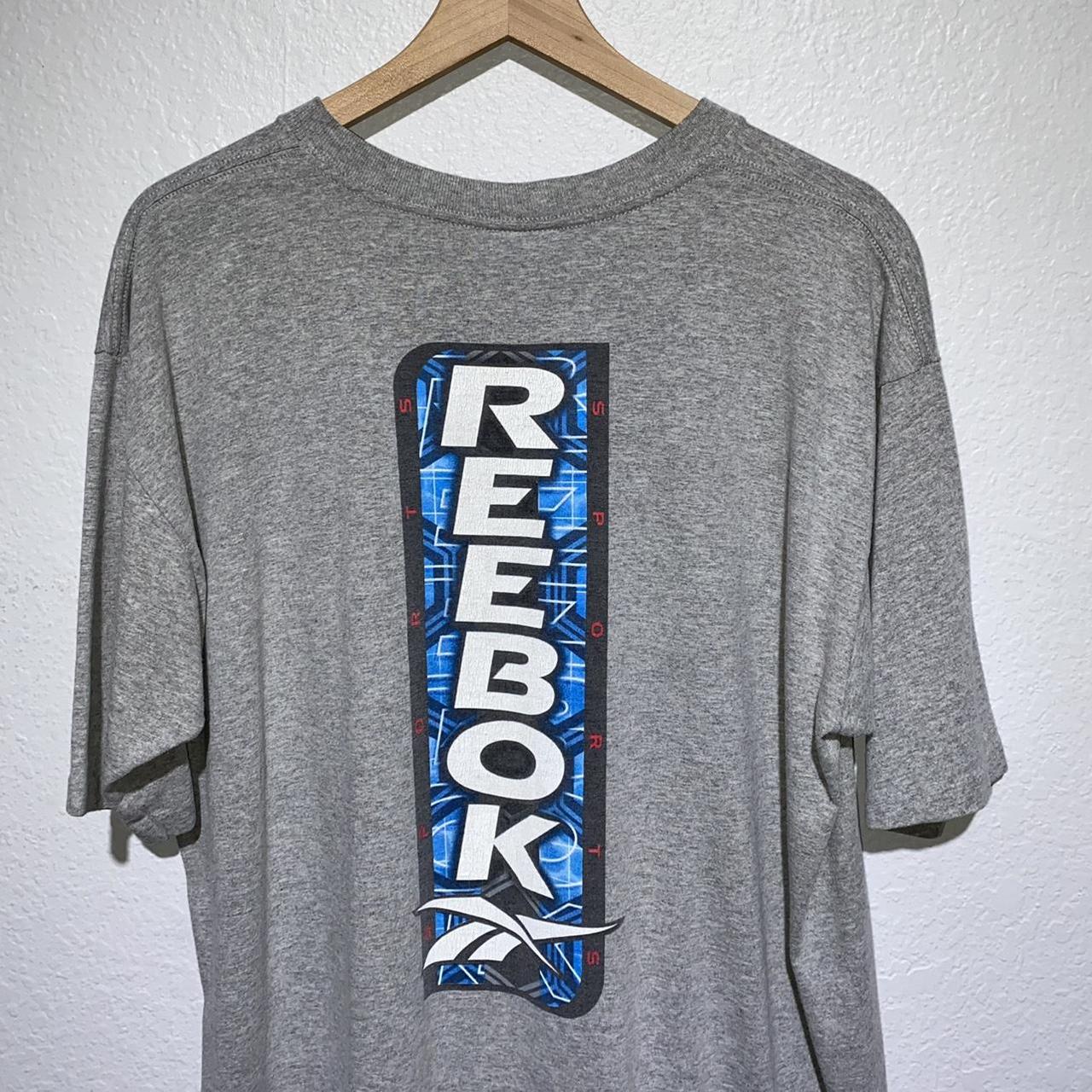 Vintage Early 2000s Reebok Logo Hit Essential Grey T... - Depop