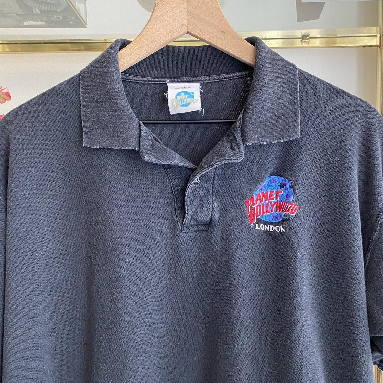 Vintage 90s Planet Hollywood Long Collared Polo... - Depop