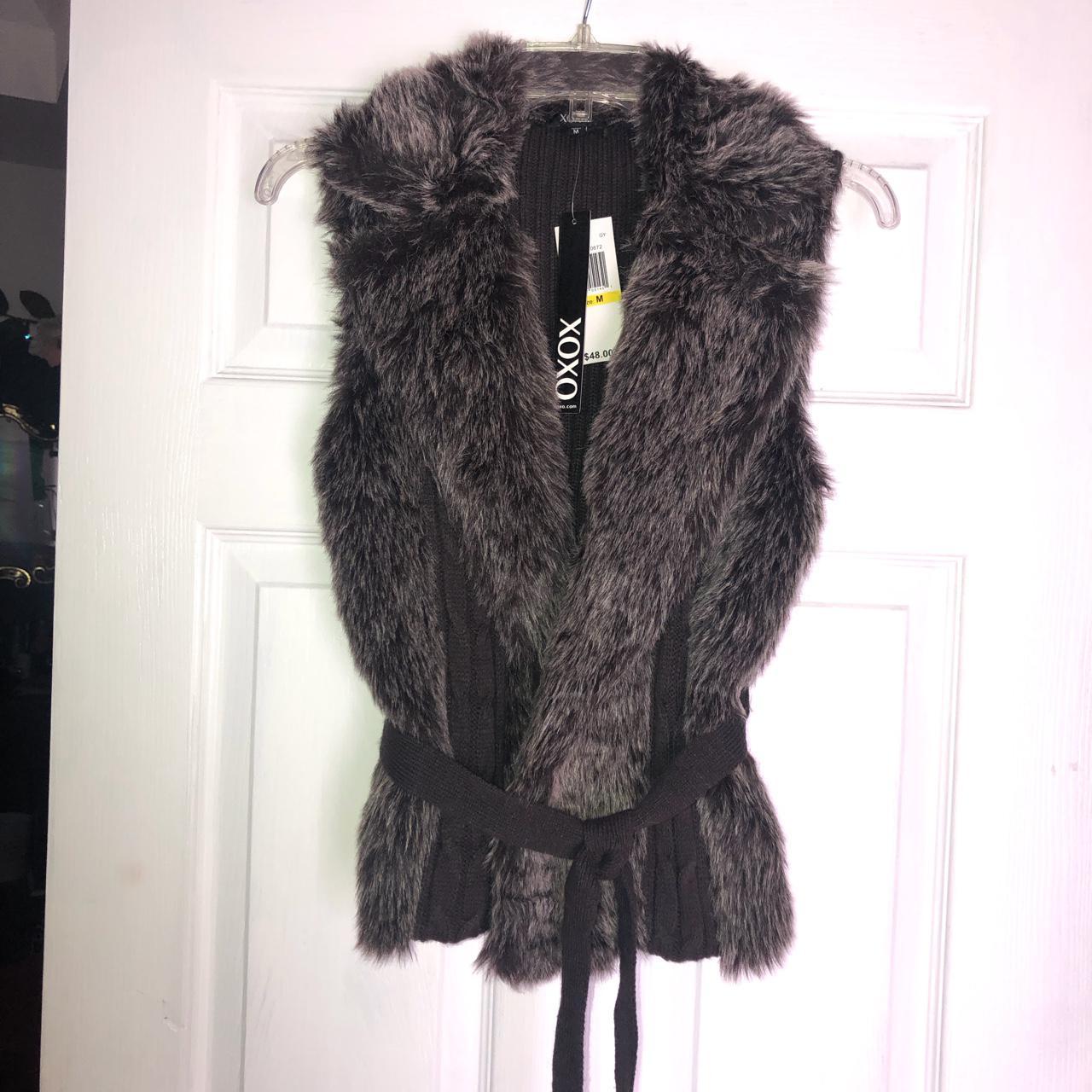 NWT Super cute furry belted brown sweater vest👜🕶 ️... - Depop