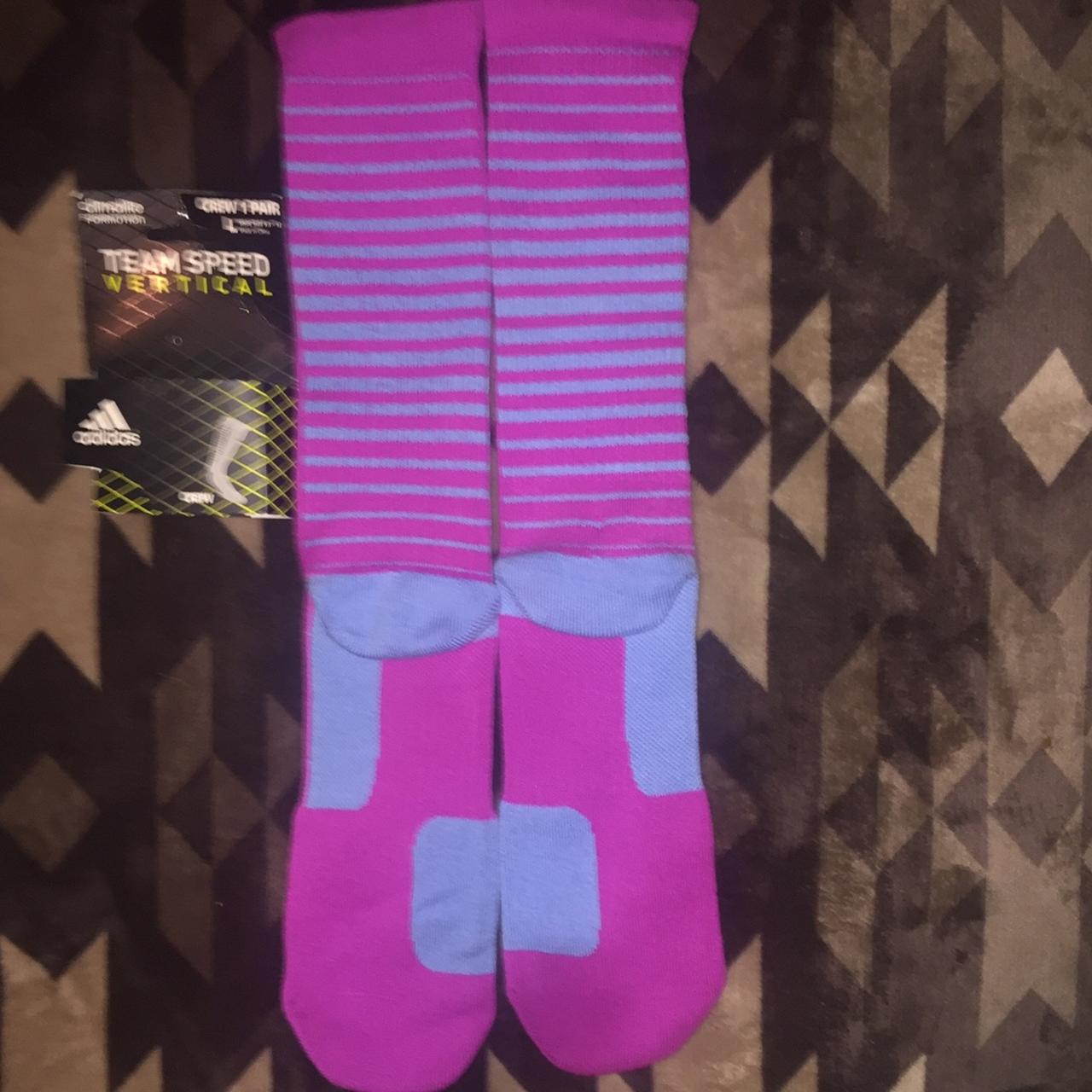Adidas Men's Pink and Blue Socks | Depop