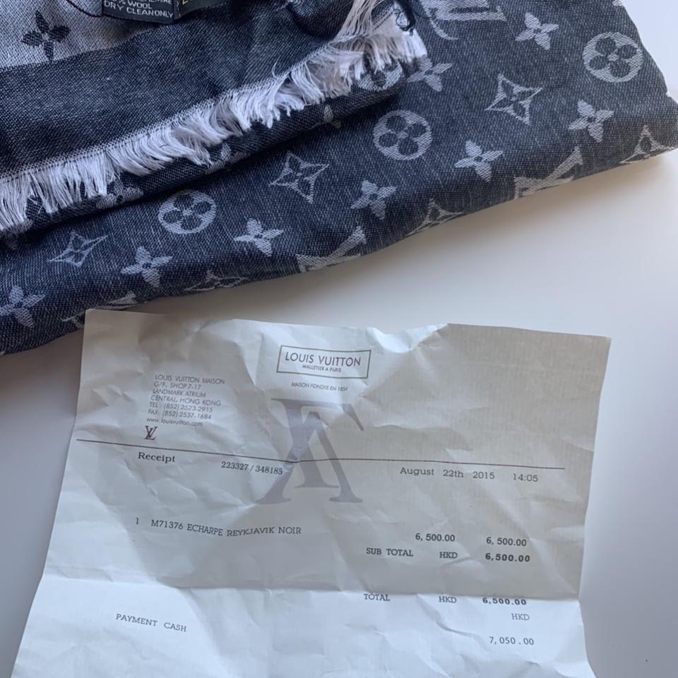 louis vuitton silk scarf come with a bag retail - Depop