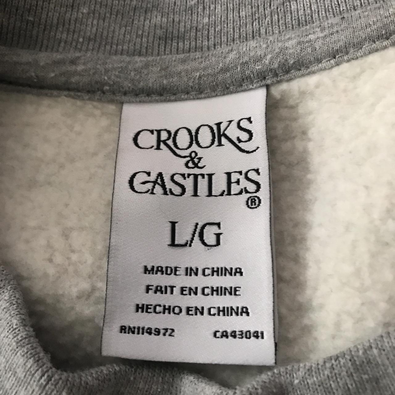 Crooks and Castles grey sweater in God Guns