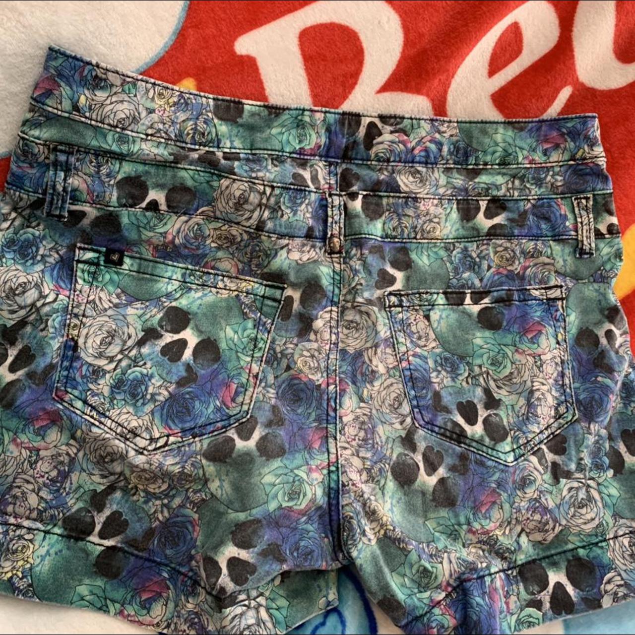 Lovesick highwasted skeleton blue shorts size 13... - Depop