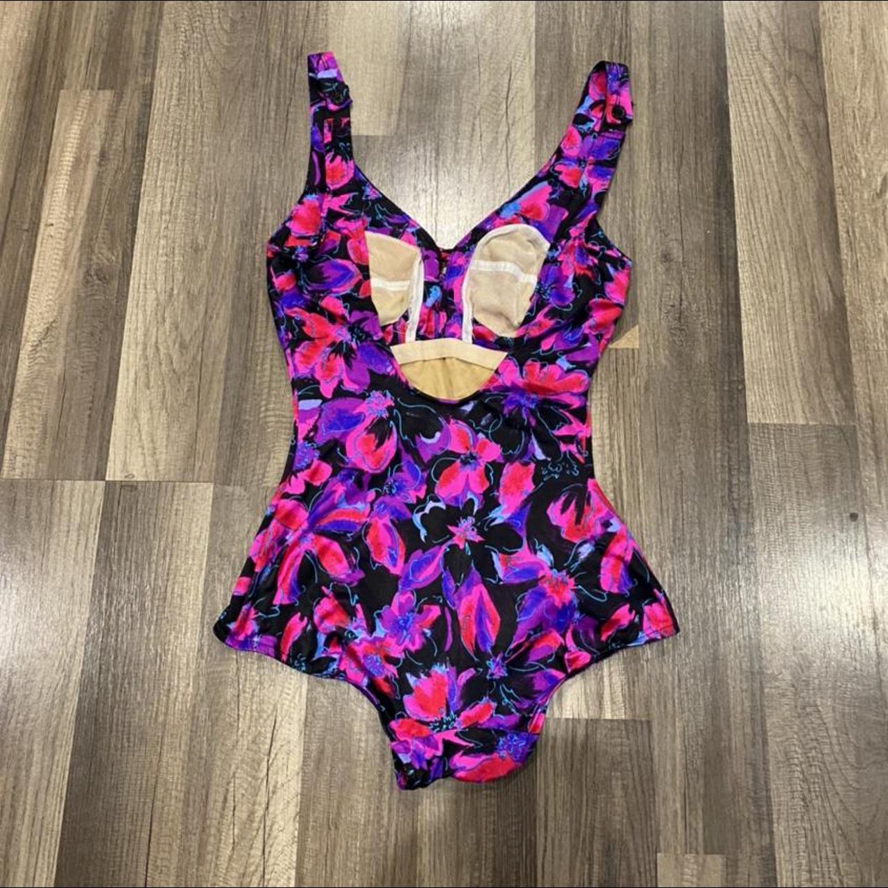 Maxine of Hollywood Women's Pink and Purple Swimsuit-one-piece | Depop
