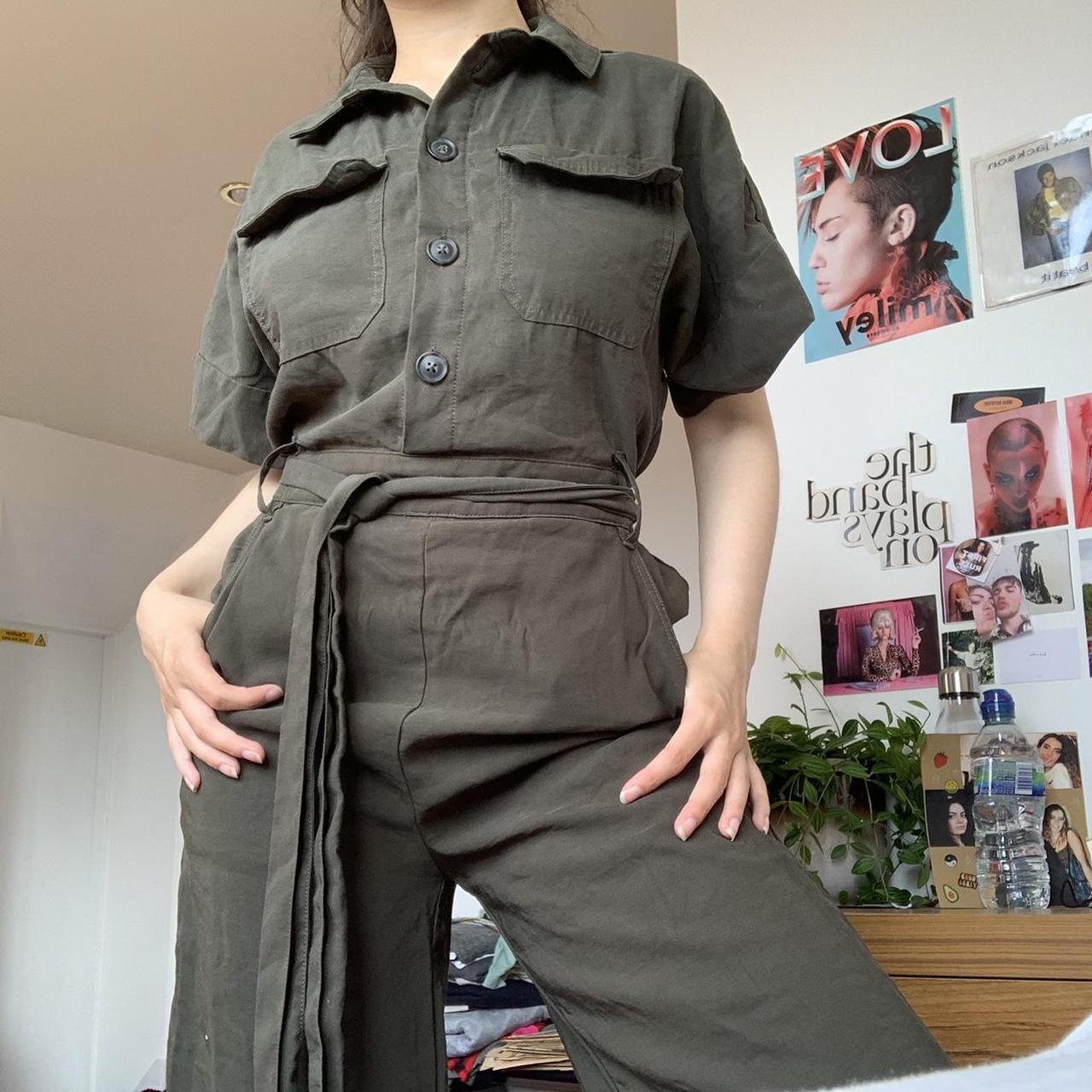 H&m best sale khaki jumpsuit