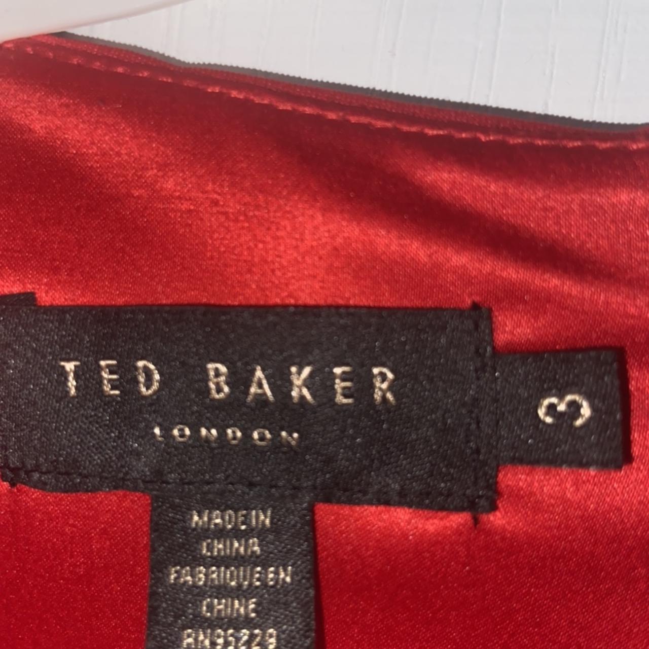 Ted baker red midi dress, beautiful neck line, zip... - Depop