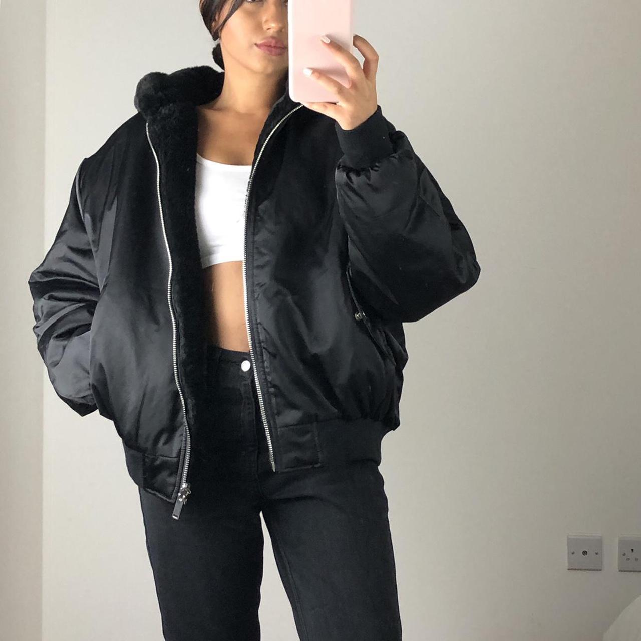 zara reversible fur bomber jacket