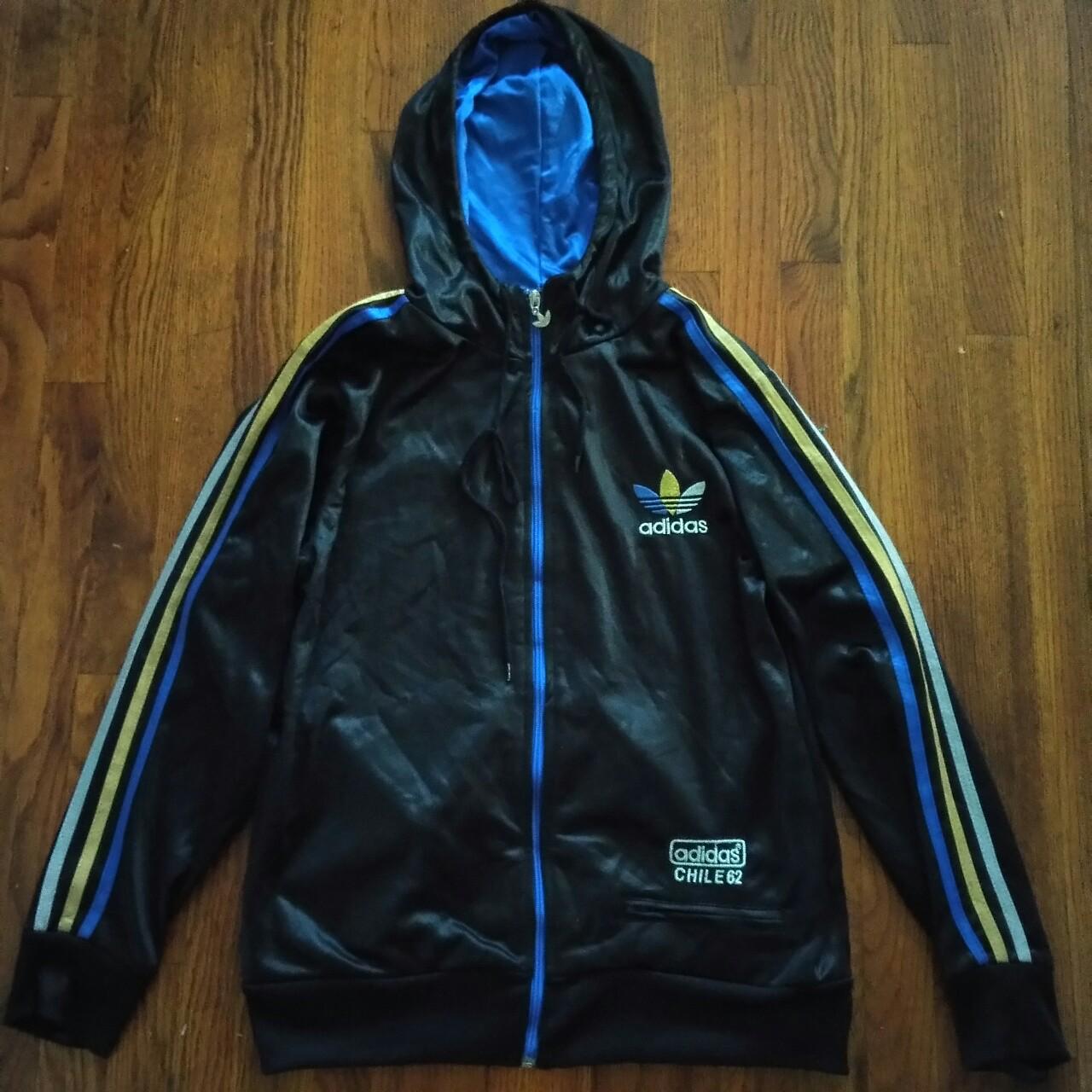 Intenso ensillar Calma Adidas Chile 62 track jacket with a hood. Featuring... - Depop