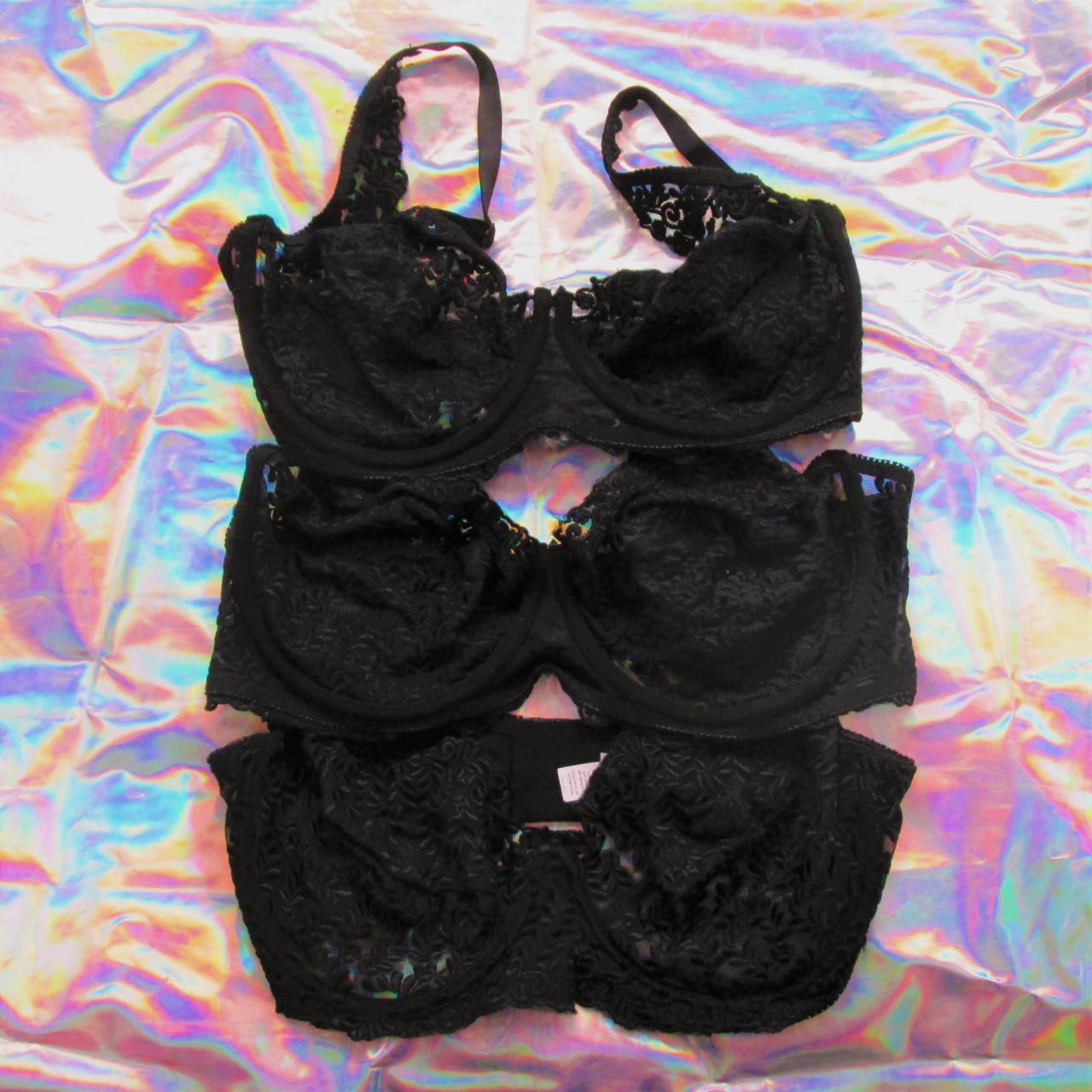 NWOT NEW 42d bra set sexy sheer lingerie black lace - Depop