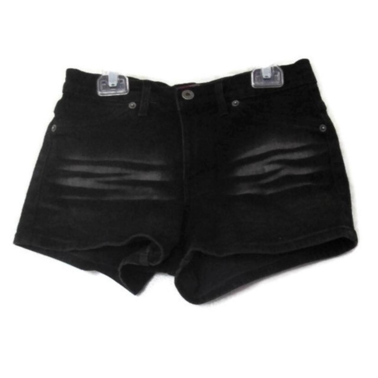 sexy black stretch denim jean shorts size 5 xs NO... - Depop