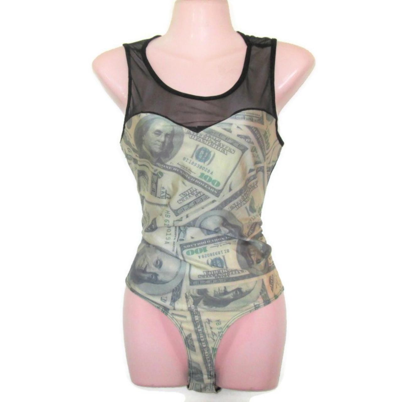 NEW sexy dollar bill top money shirt sheer - Depop