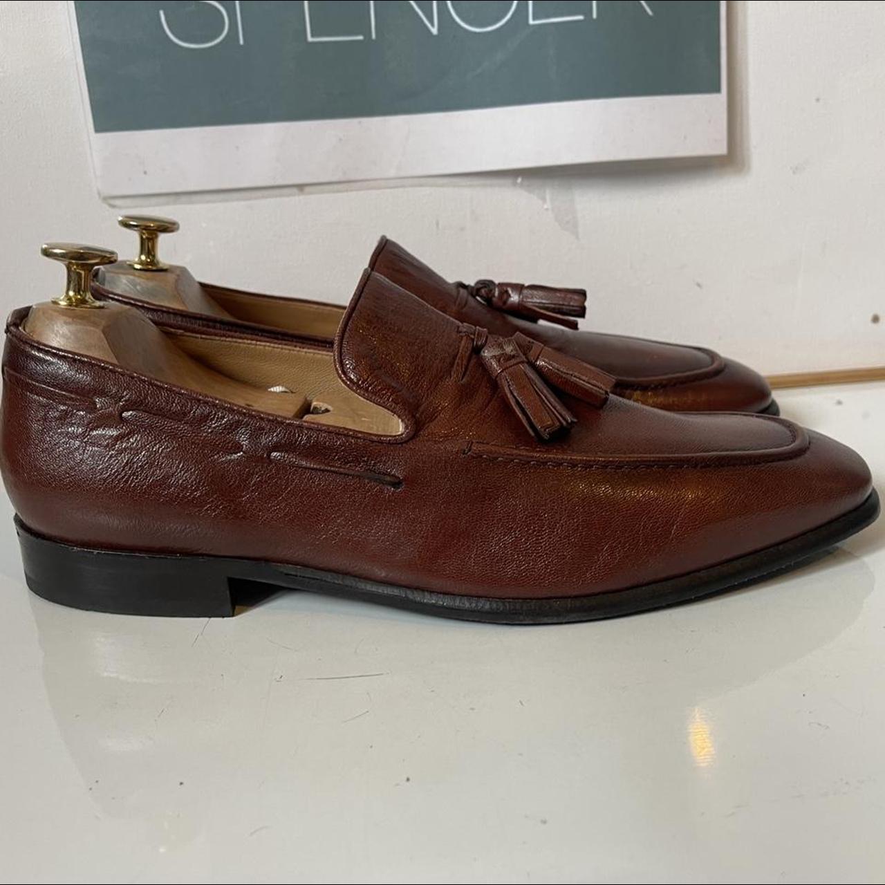 Marks and Spencer soft leather loafer size size 7... - Depop