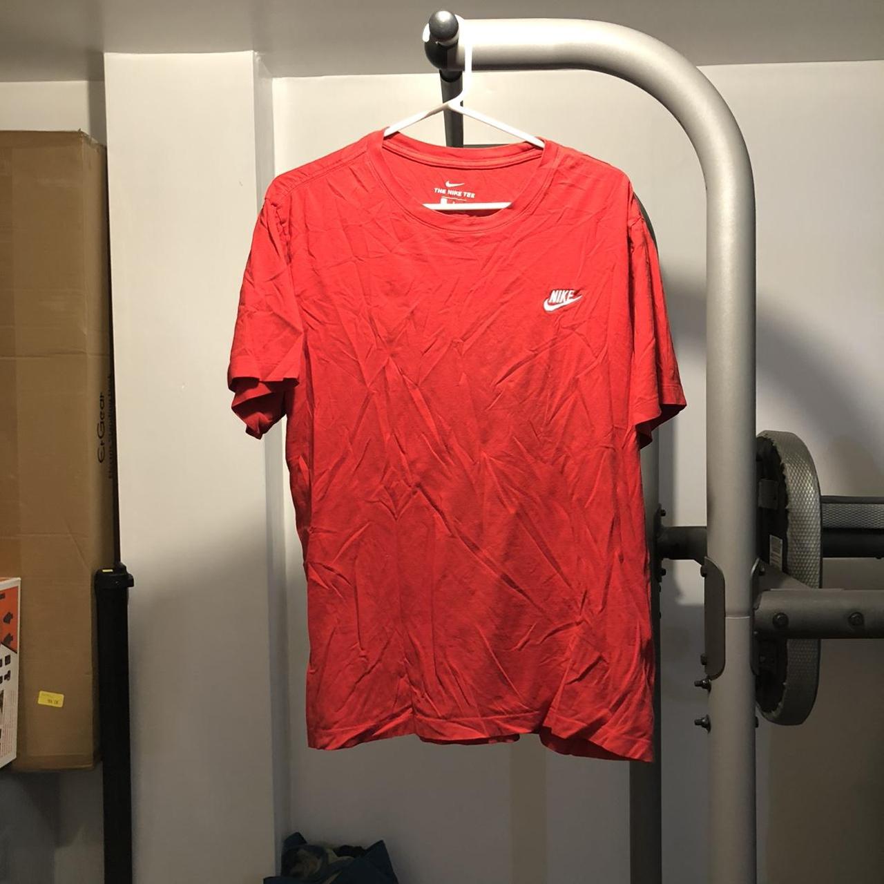 solar red nike shirt