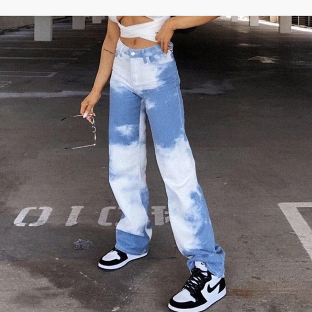 Really groovy arty clouds dye trousers from The... - Depop