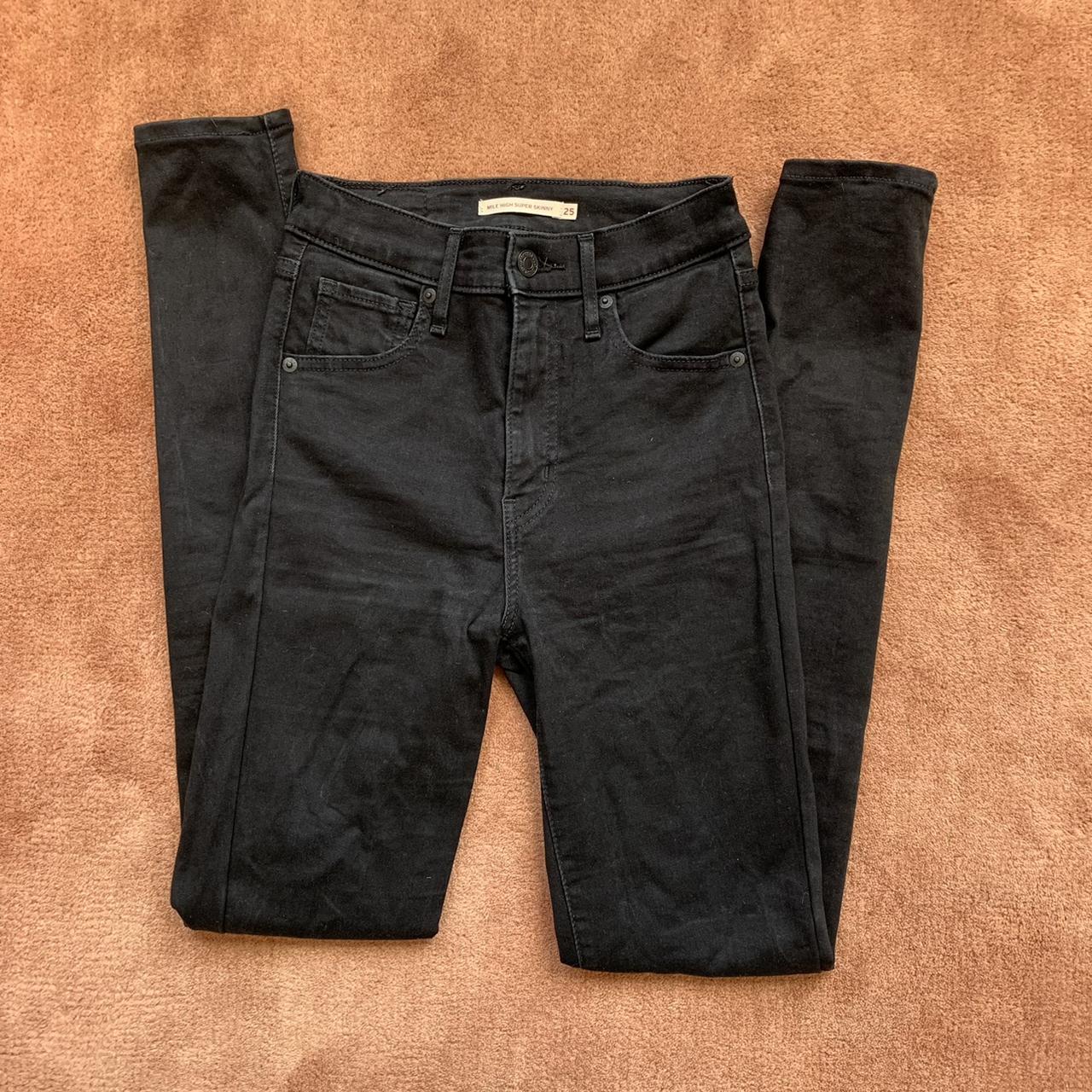 LEVIS - Mile high super skinny black jeans. 25.... - Depop