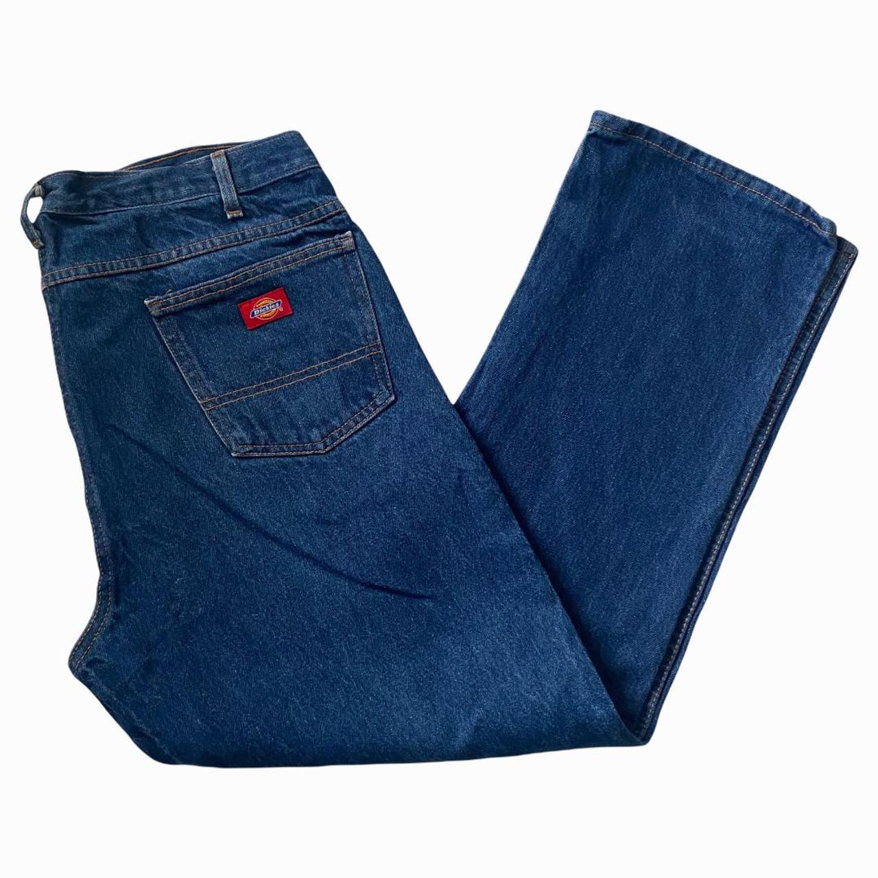 Vintage dickies Blue Denim jeans utility Workwear... - Depop