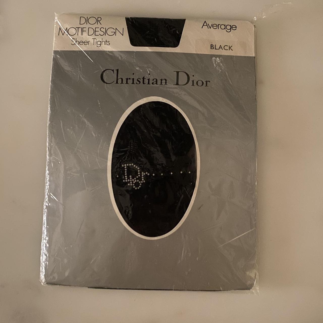 Vintage Dior tights in black w/ Swarovski Crystal - Depop