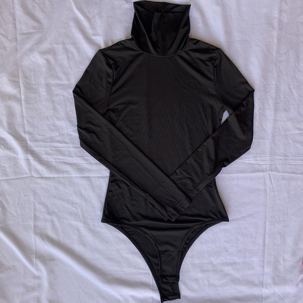 Black Spaghetti Strap Bodysuit Size: XS -Built-in - Depop