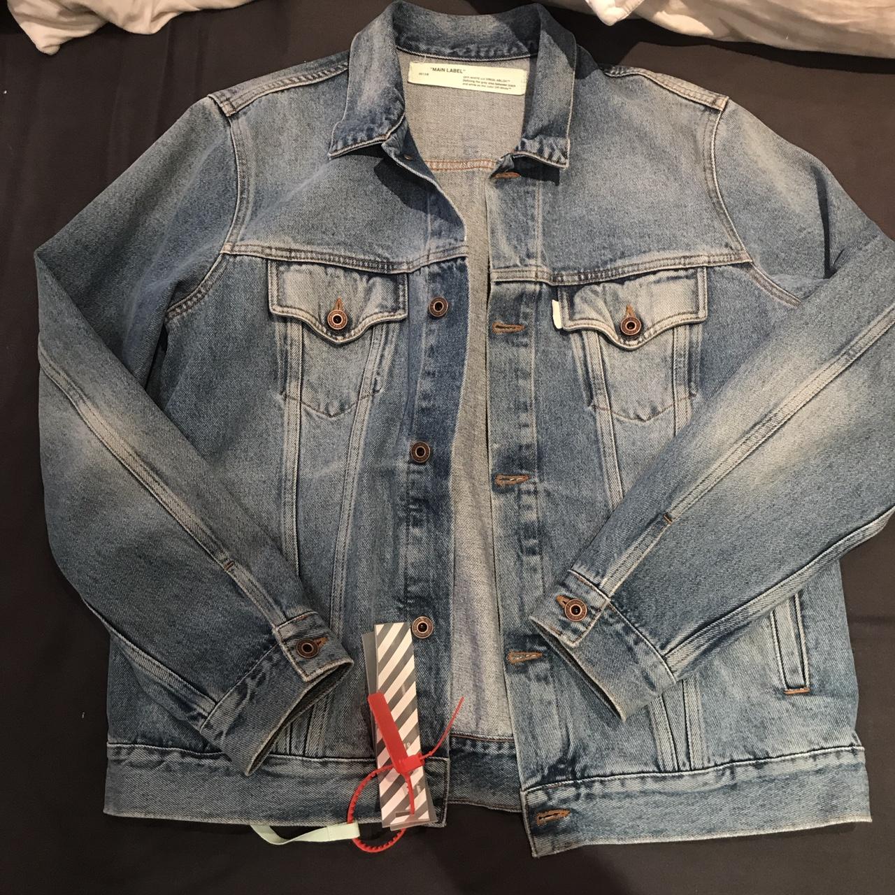 Off white painted denim on sale jacket