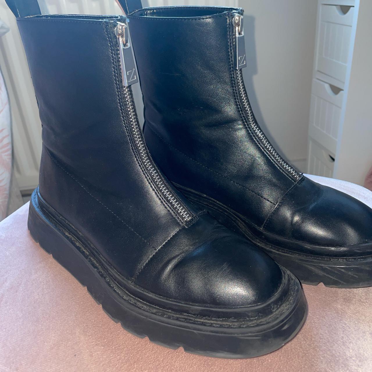 zara zip up boots