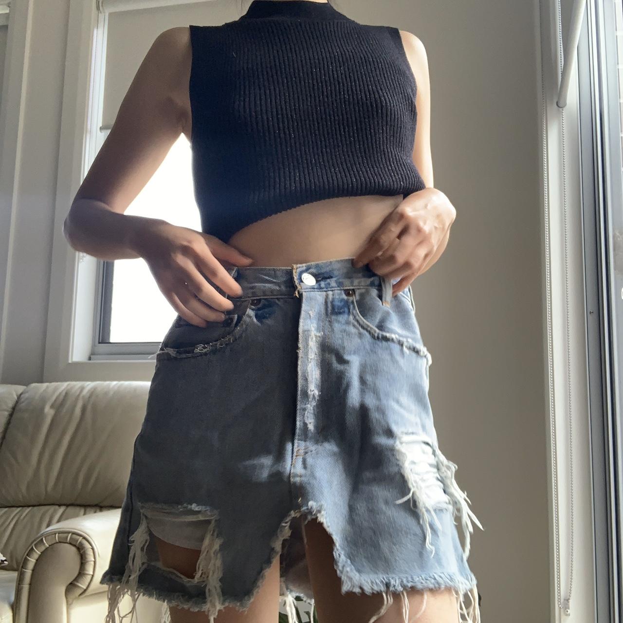 Coolest vintage Levi s reworked denim skirt