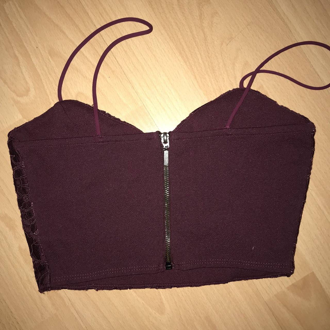 Topshop purple lace crop top size 8 - Depop