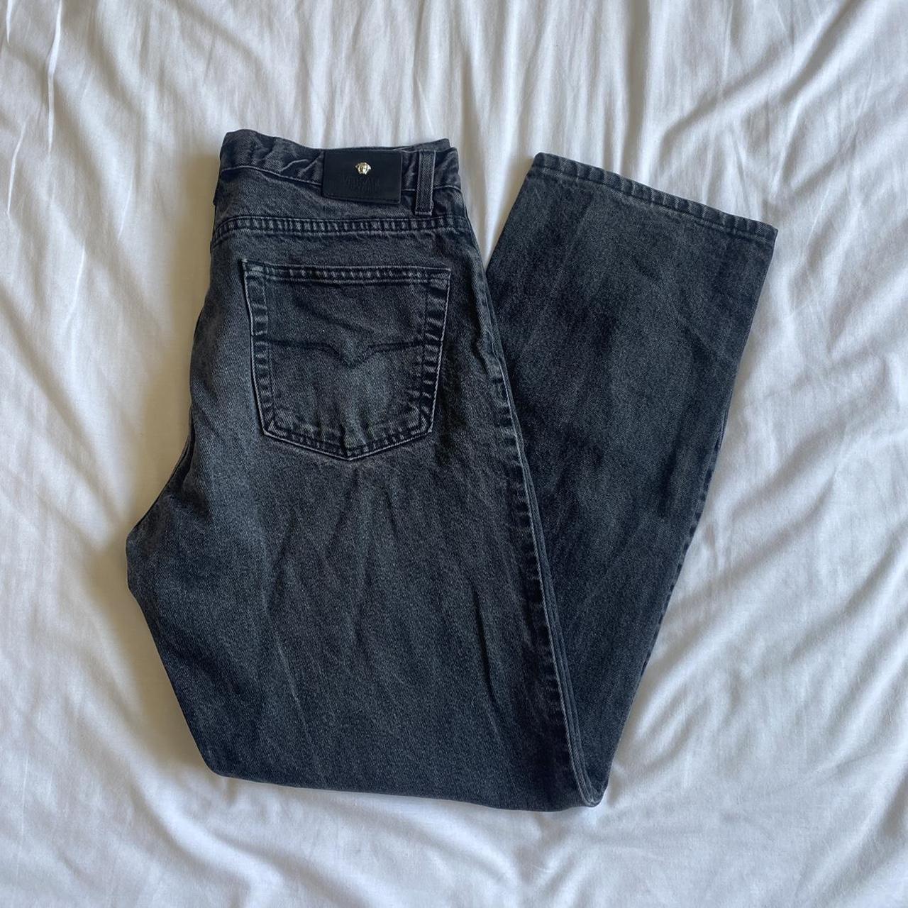 90s Versace Jeans Couture Black Jeans 30W 29L... - Depop