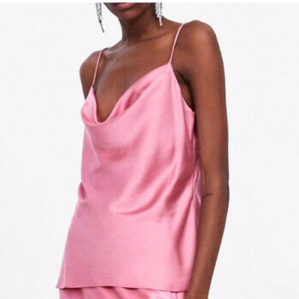 Zara pink satin store top